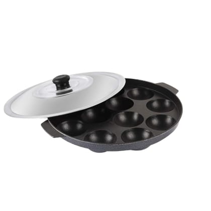 Paniyarakkal with Steel Lid 11 Cavity (Aluminium, Non Stick )