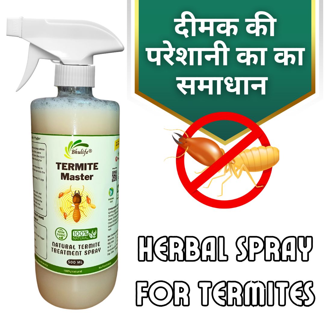 Bhulife Herbal Termite Killer Spray | Dimak Marne Ki Spray | 500MLx1