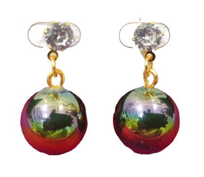  Fashion Jewelry Iridescent Ball Earrings