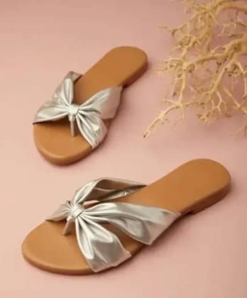  Women's Bow Decor Flat Sandals