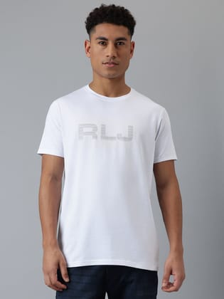 Men Off-White Regular Fit Crew Neck T-Shirt