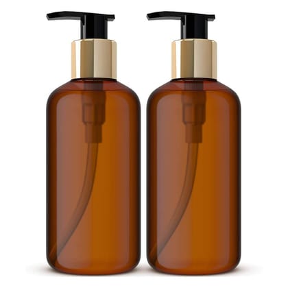 HARRODS Empty Plastic Bottles with Pump - Soap Dispenser - Durable Refillable Containers for Liquid Soap - Shampoo - Oils - 300ML Each Pack of 2