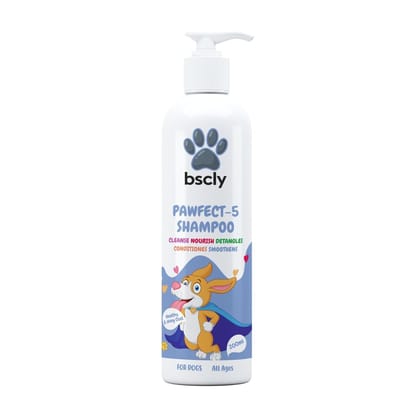 BSCLY Pawfect 5 Dog Shampoo - 200ml | for Pomeranian, Shih Tzu Puppy, German Shepherd, Labrador & Golden Retriever | Cleanses, Conditions, Detangles, Moisturizes & Deodorizes