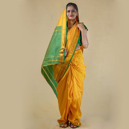 Readymade Yellow Nauwari Saree