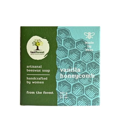 Last Forest Artisanal, Handcrafted, Handmade, Natural Honeycomb Beeswax Soap, Vanilla, 100g - 100% Natural Ingredients, Moisturizing, Natural Beeswax, Bathing Soap for Men and Women