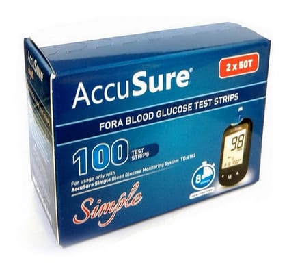 Accu Sure Simple 100 Test Strips