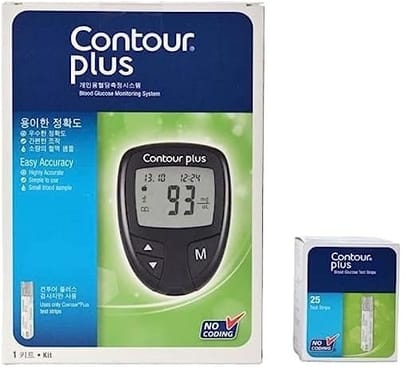 Contour Plus Glucometer With 25 Free Test Strips