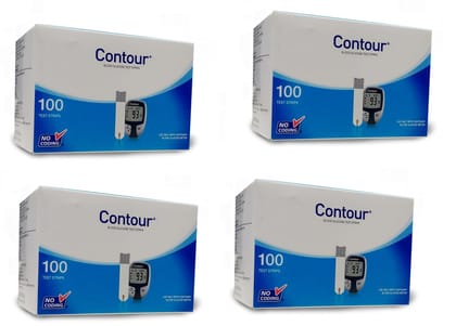 Contour Blue Blood 100 Strips Glucose Test Strips (Pack of 4)