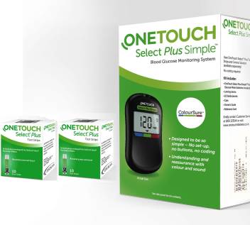 OneTouch Select Plus Simple Glucometer with 10+50 Strips Combo