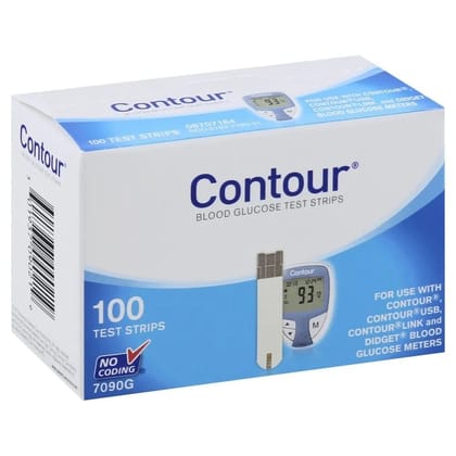 Contour Blue Blood Glucose Test Strips 100