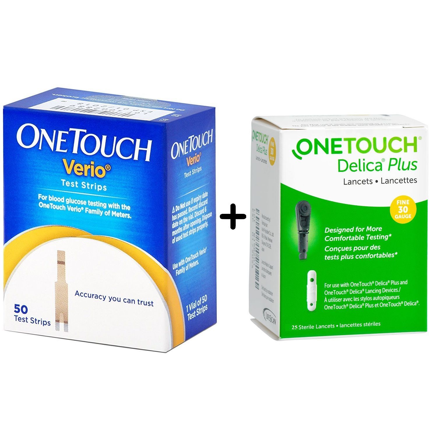 One touch Verio flex Strips Delica plus lancets