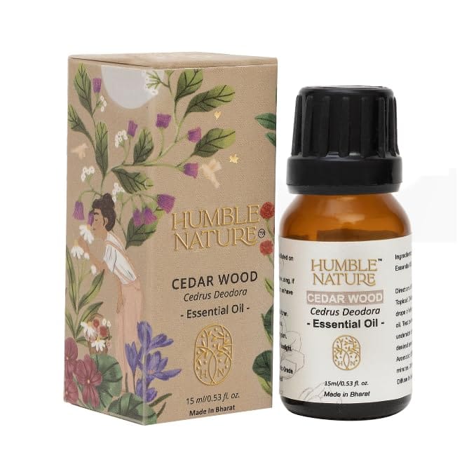 Humble Nature Cedarwood essential oil Pure & Natural for Healthy Skin Hair Fall, Relaxing Sleep, Diffuser Aromatherapy | 15 ML