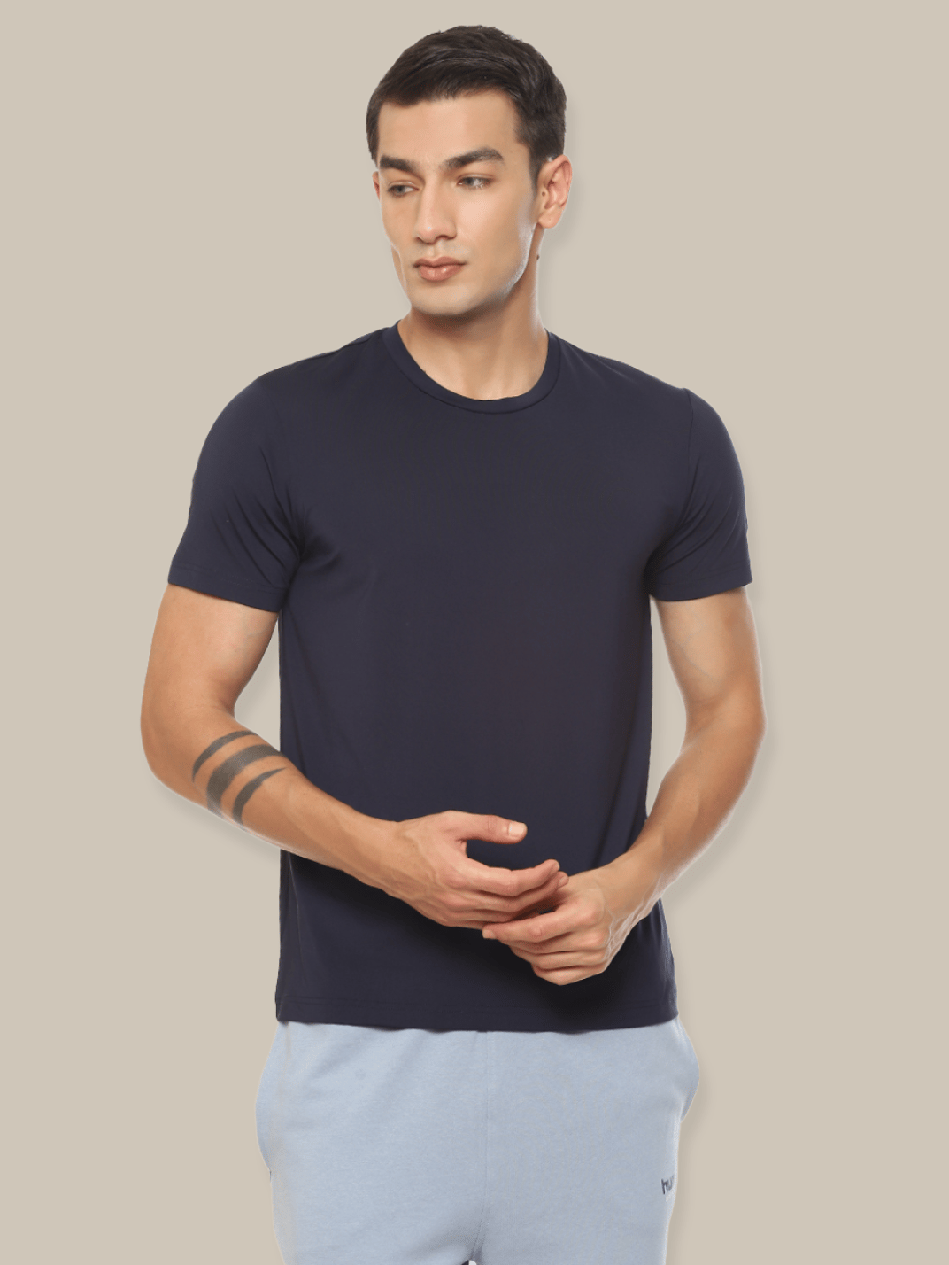 Hummel Genise Men Navy Poly T-Shirt