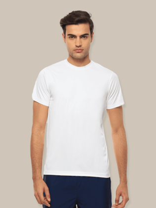 Hummel Men White B2B Round Neck Cotton