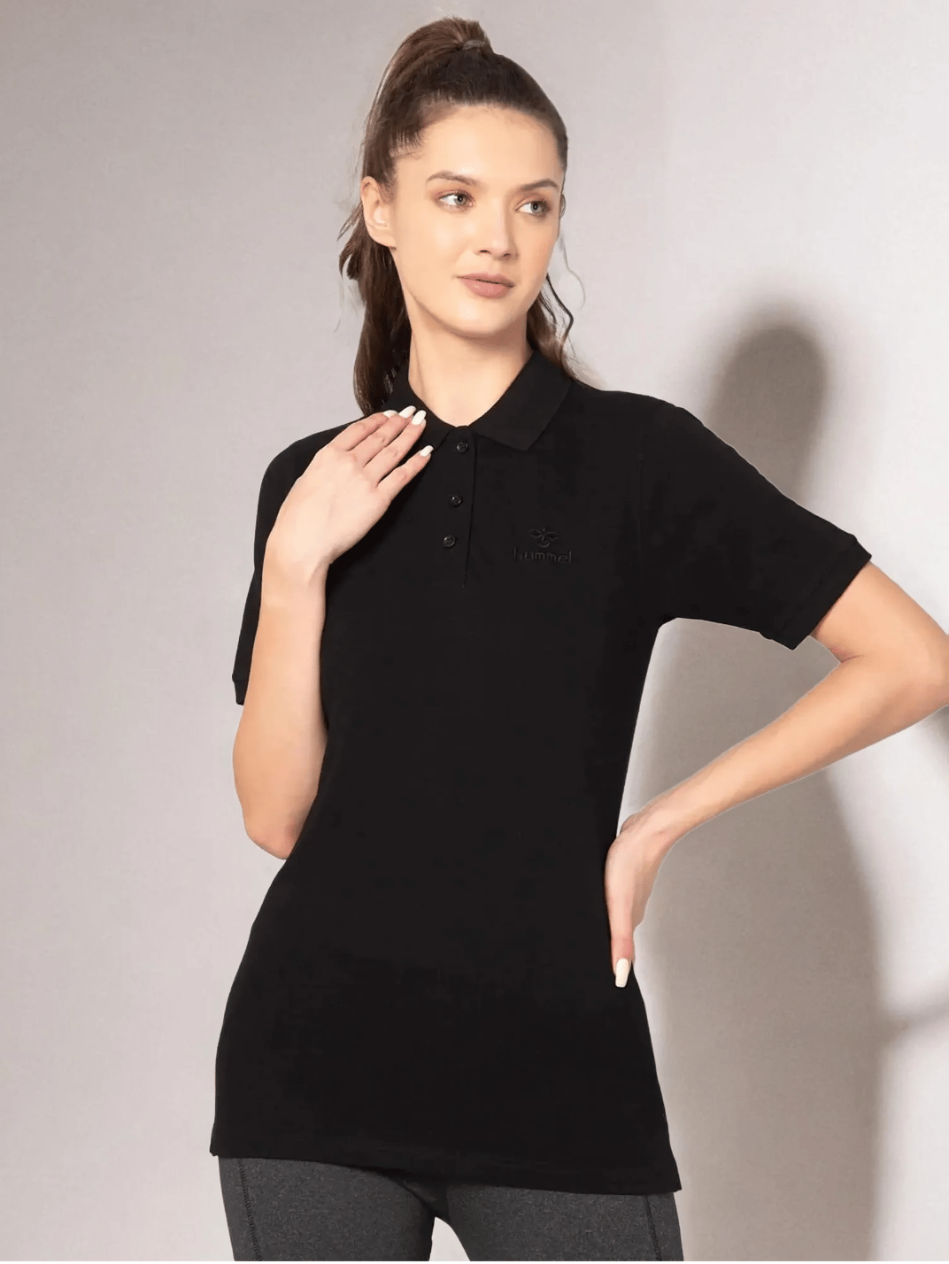 Neff Women Black Polo T-Shirt