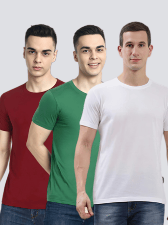 Hummel Cam Men'S T-Shirt Pack Of 3(Maroon/Green/White)