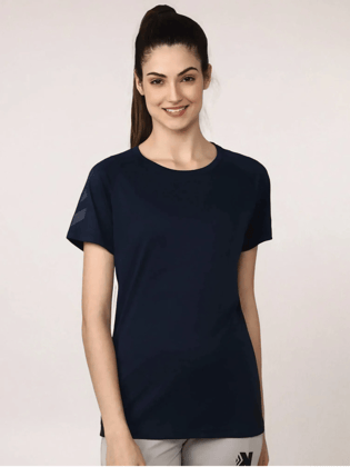 Azure Women Polyester Blue T-Shirt