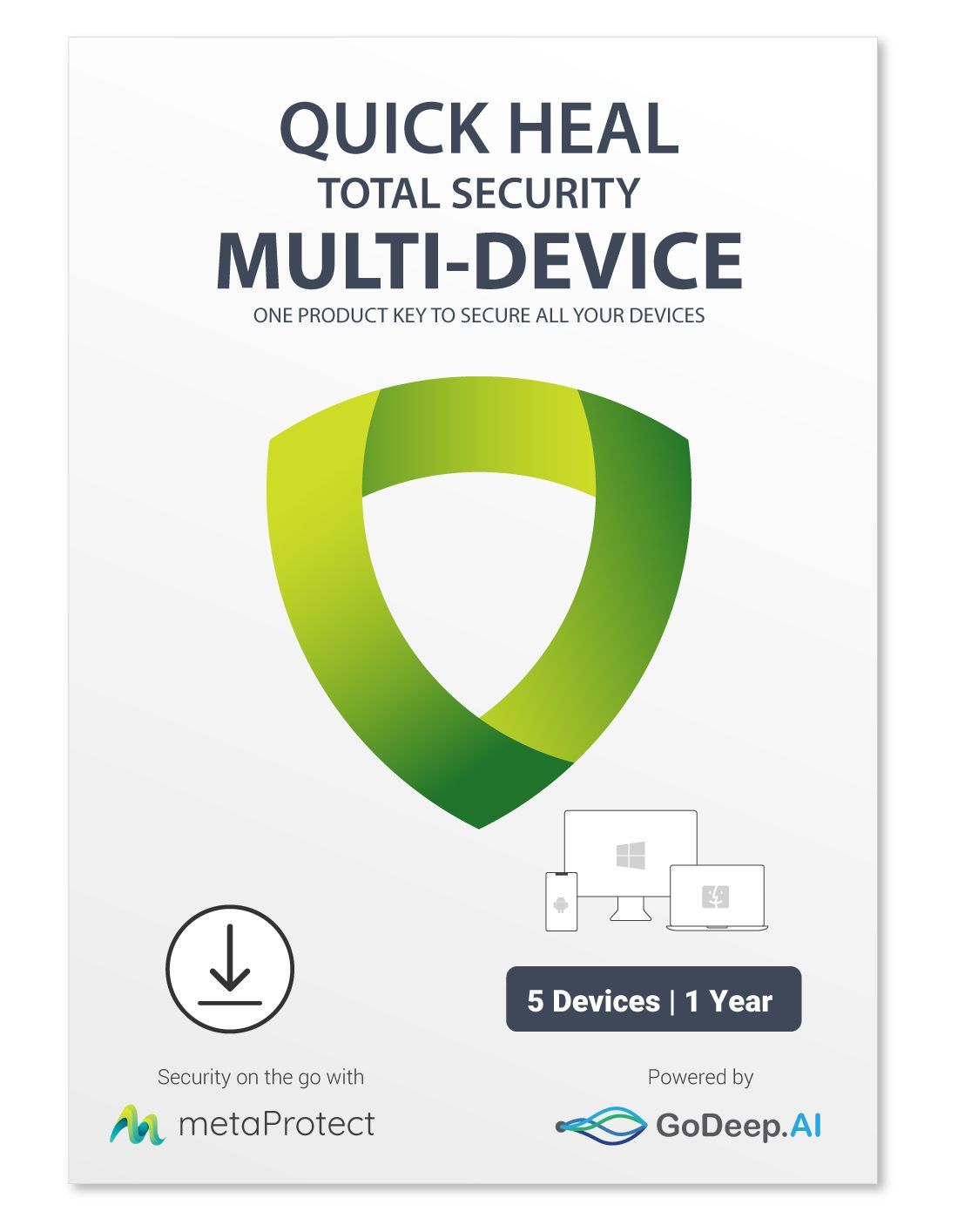 Quick Heal Total Security Multi Device 5 Devices 1 Year (NEW INSTALLATION - SINGLE KEY) (Email Delivery - No CD)