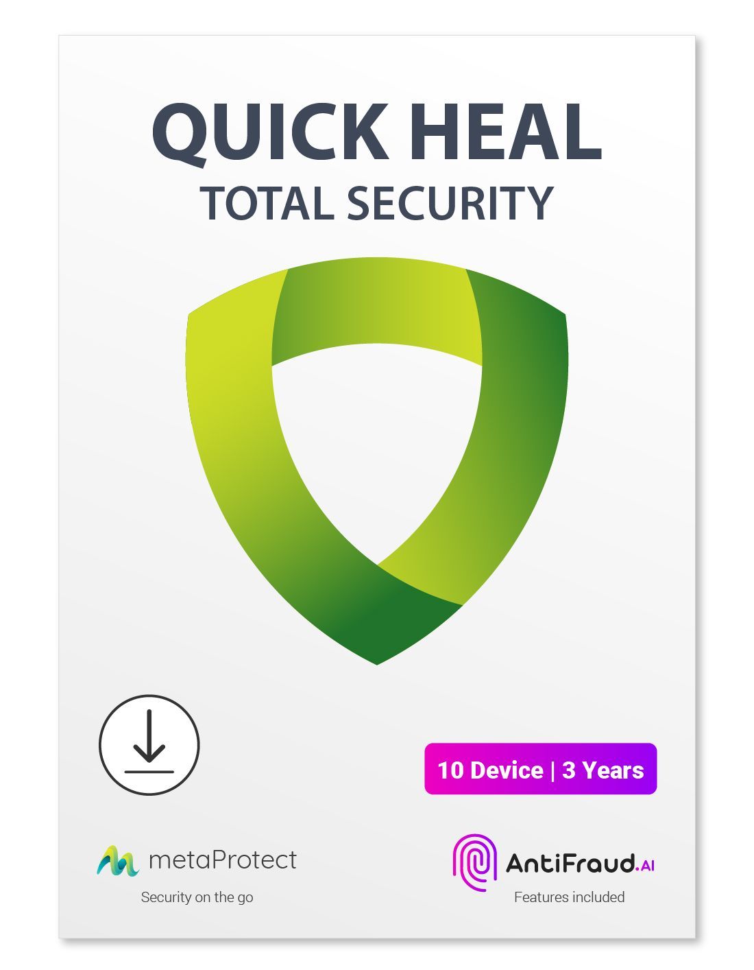 Quick Heal Total Security Latest Version - 10 PCs, 3 Years (Email Delivery - No CD)