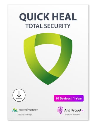 Quick Heal Total Security Latest Version - 10 Users, 1 Year (Email Delivery - No CD)