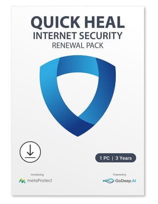 Quick Heal Internet Security Renewal Upgrade - 1 User, 3 Year (Email Delivery - No Cd)- Existing single User Subscription Needed