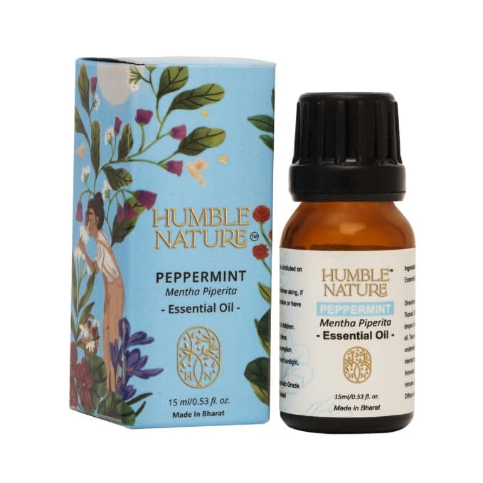 Humble Nature Peppermint Essential Oil Undiluted Pure and Natural Therapeutic grade for Steaming, Hair, Skin, Face & Diffuser - 15ml