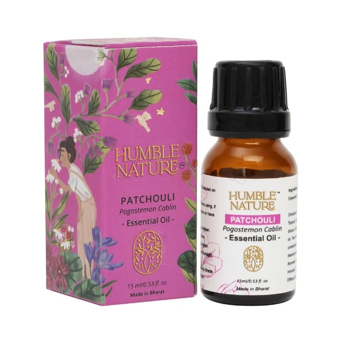 Humble Nature Patchouli Pogostemon Cablin Essential Oil, Undiluted Pure and Natural Therapeutic grade for Skin Care, Hair Care and Aromatherapy - 15 ml