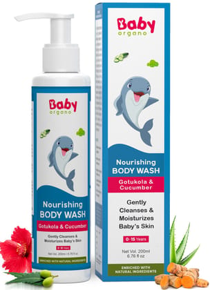 BabyOrgano Gentle Baby Body Wash | Cleanses and Moisturizes Skin | Restores The Normal pH Balance | 100% Ayurvedic