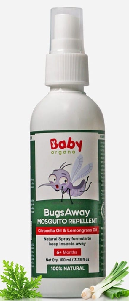 BabyOrgano BugsAway Mosquito Repellent Fabric Spray | Deet Free | 100% Herbal