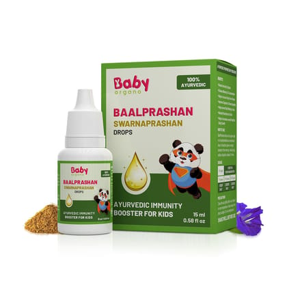 BabyOrgano Suvarnaprashan Drops | Swarnaprashan Drops | Immunity booster for the kids | Contains 24ct Gold Ash for best Results