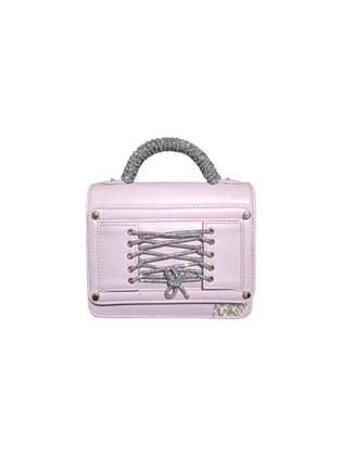 Vdesi Pink Rhinestone Tie Up Bag