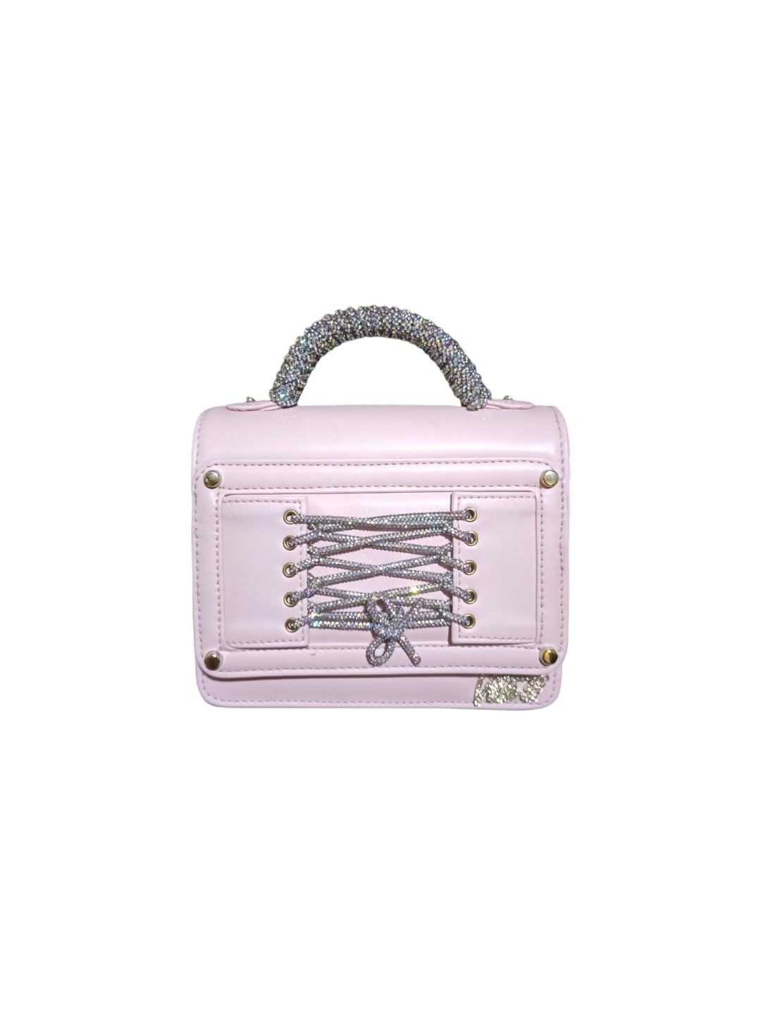 Vdesi Pink Rhinestone Tie Up Bag