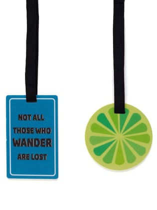 Combo Of Lemon And Those Who Wander And Not Lost Luggage Tag (Set Of 2)