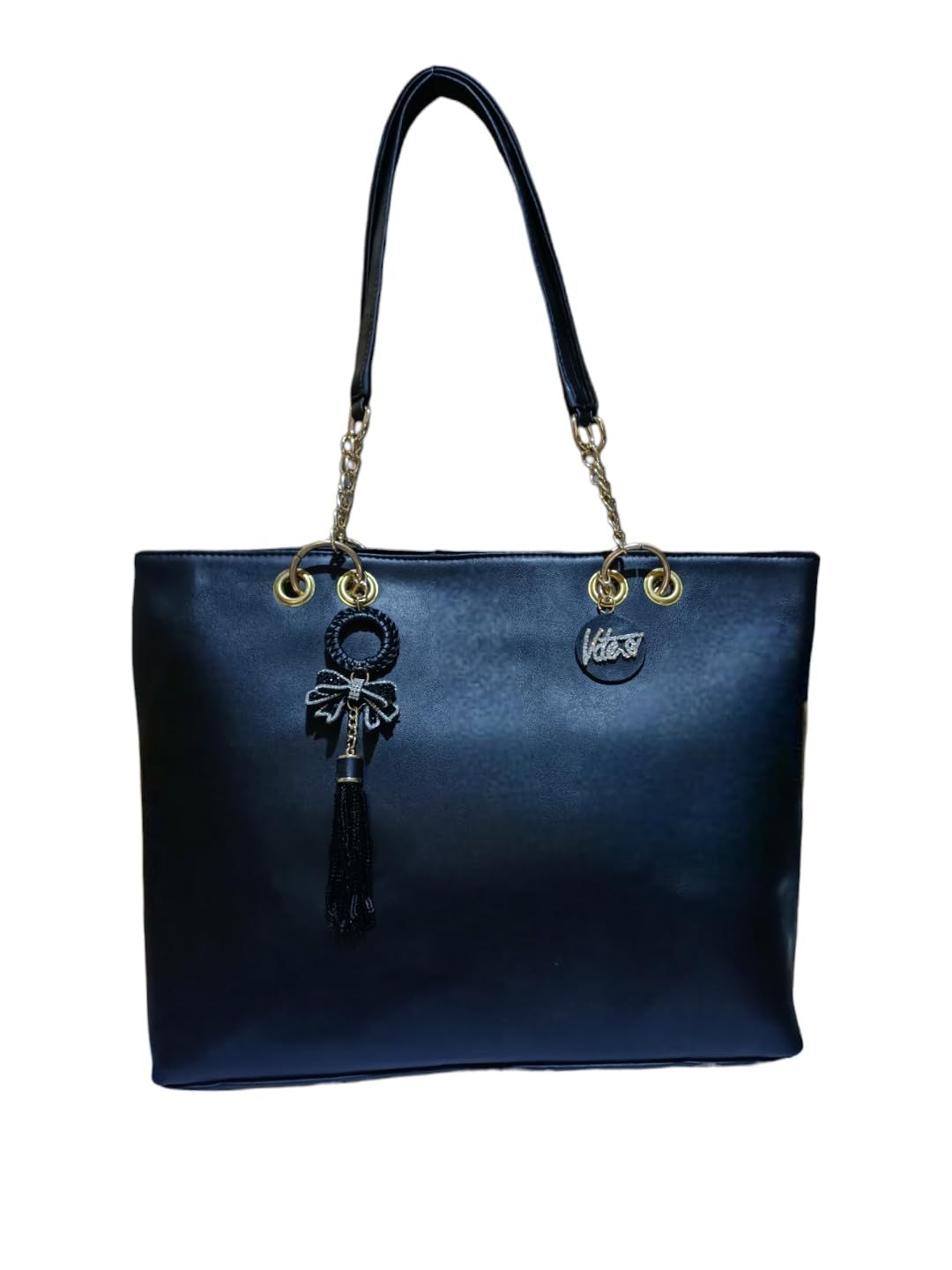 Vdesi Black Bow Tassel Tote