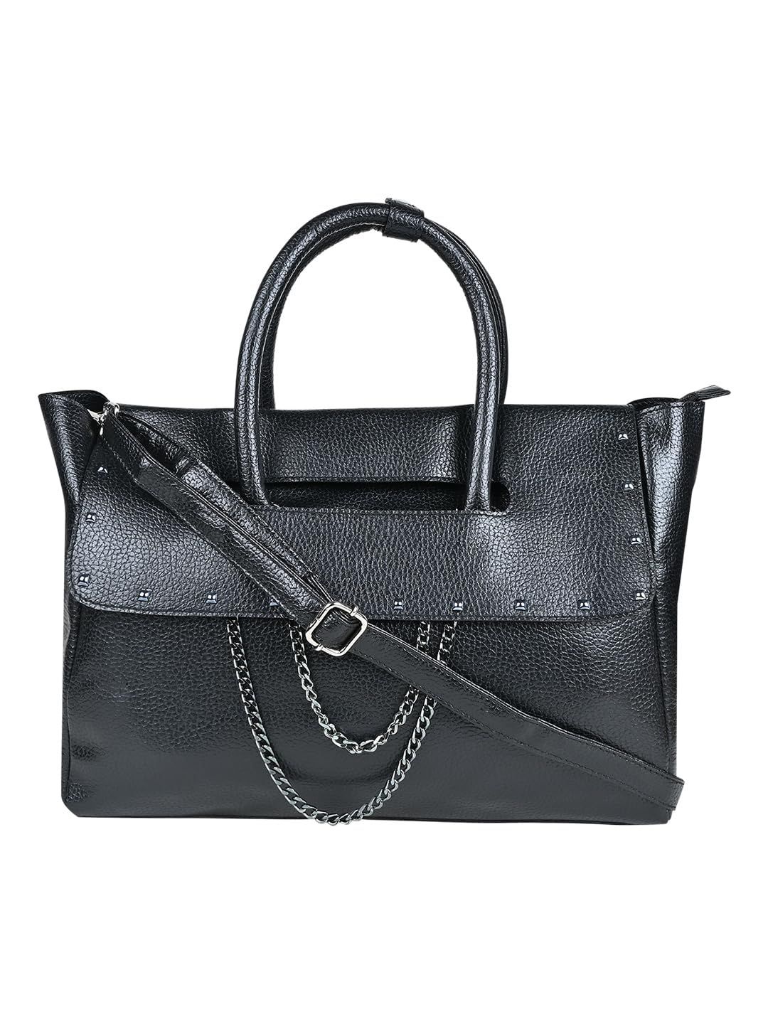 Vdesi Black Metal Chain Handbag