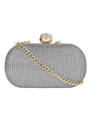 Vdesi Silver Glitter Clutch