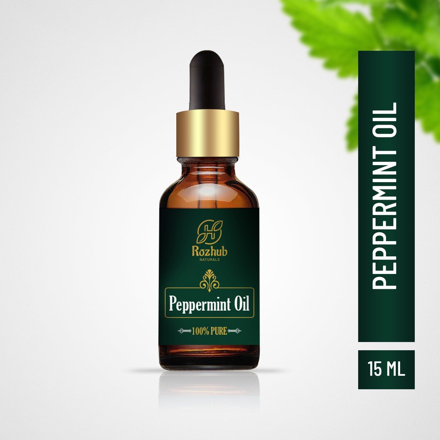 Rozhub Naturals Peppermint Essential Oil 100% Natural and undiluted - 15ml