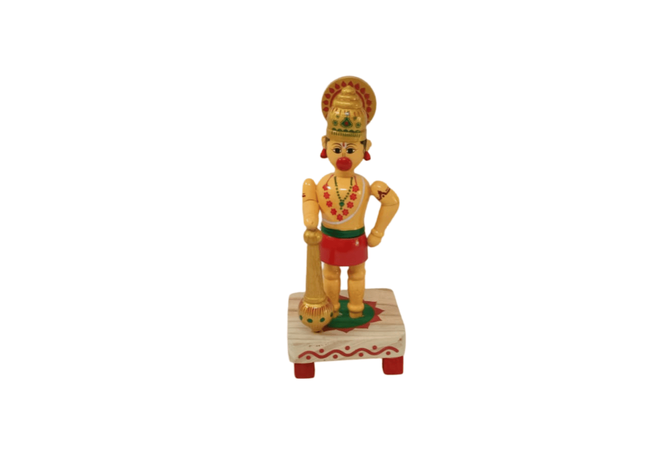 Wooden Hanuman Statue | Hand Carved Hindu God |Home Decor|