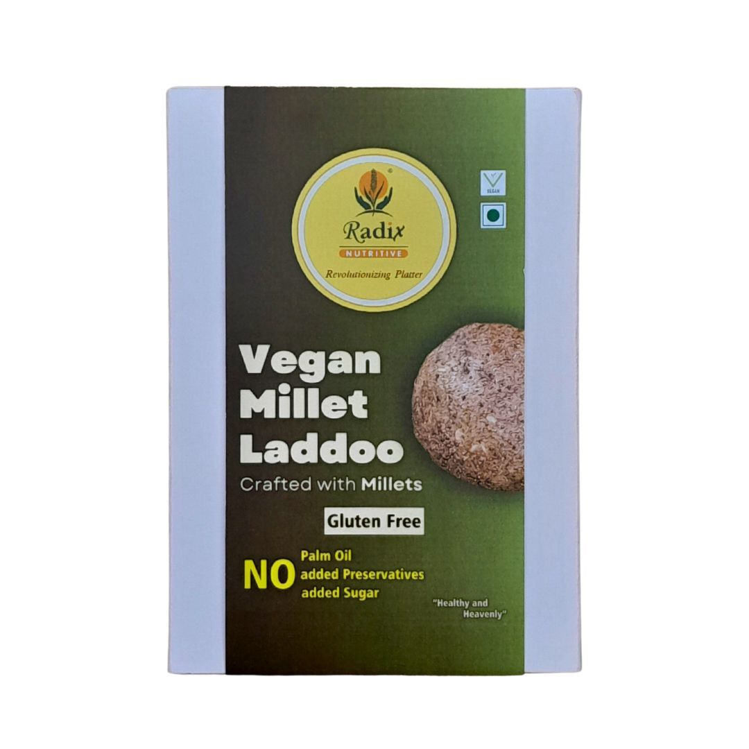 Radix Nutritive® Gluten-free Vegan Millet Laddoos. Pack of 2. 200 gm each. Natural Product. Vegetarian