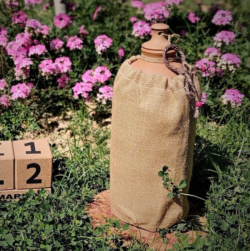 Terracotta "Matka" Water Bottle with Jute Jacket