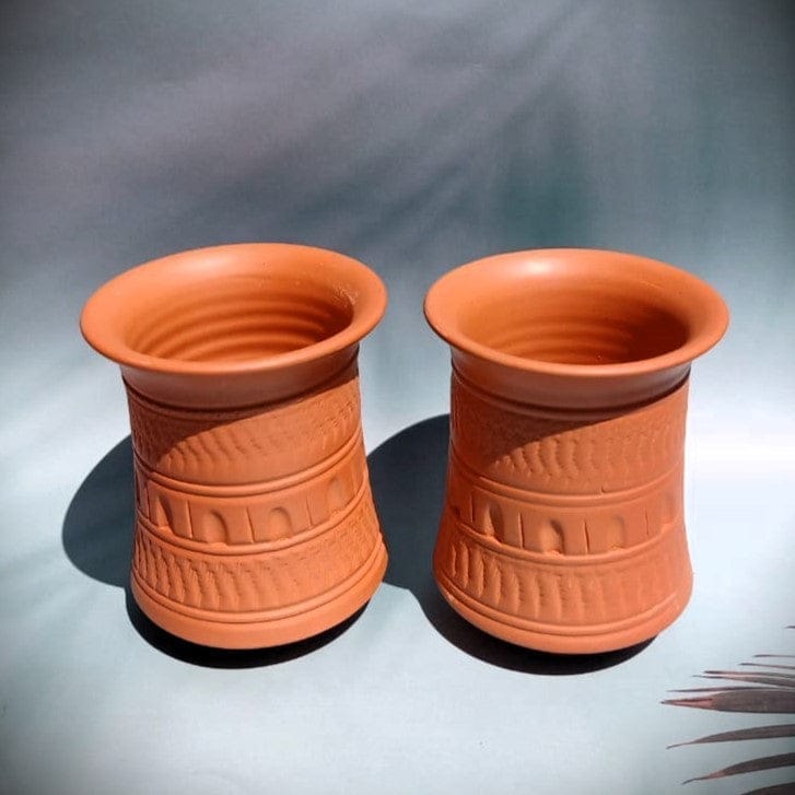 Kolkata Handcrafted Terracotta Tumblers Set of 2