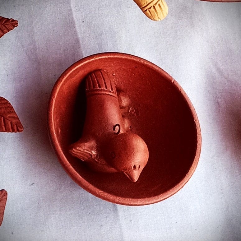 MP Terracotta Craft Bird Bowl