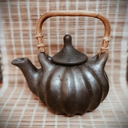 Longpi Black Pottery Pumpkin Teaset