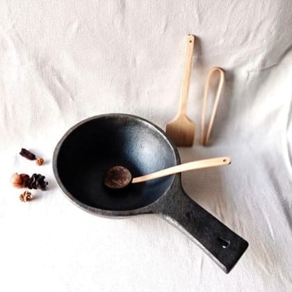 Longpi Black Pottery Deep Frying Pan