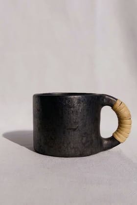 Longpi Black Pottery Tea Cups Pair