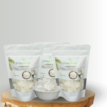 Ez Farmland Tender Coconut Chips 50 g Pack / Sugar & Cardamom Syrup Coated / Dried Coconut Chips /Baked Coconut Chips