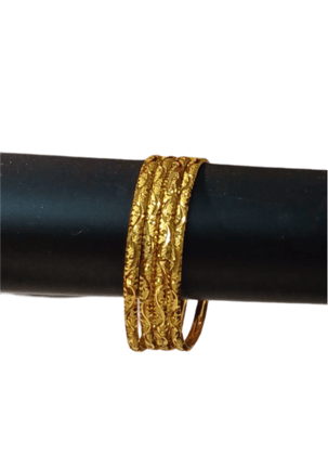  Gold Plated Traditional Indian Bangle Set of 4