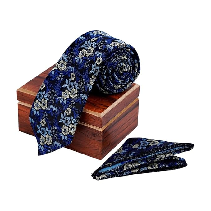 THE DELHI LOOM Floral Elegance Necktie Set