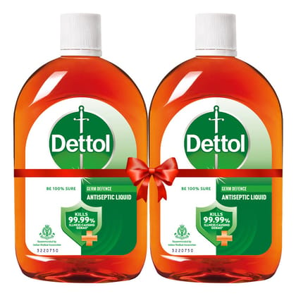 Dettol Antiseptic Liquid for First Aid , Surface Disinfection and Personal Hygiene , 550ml (Pack of 2)