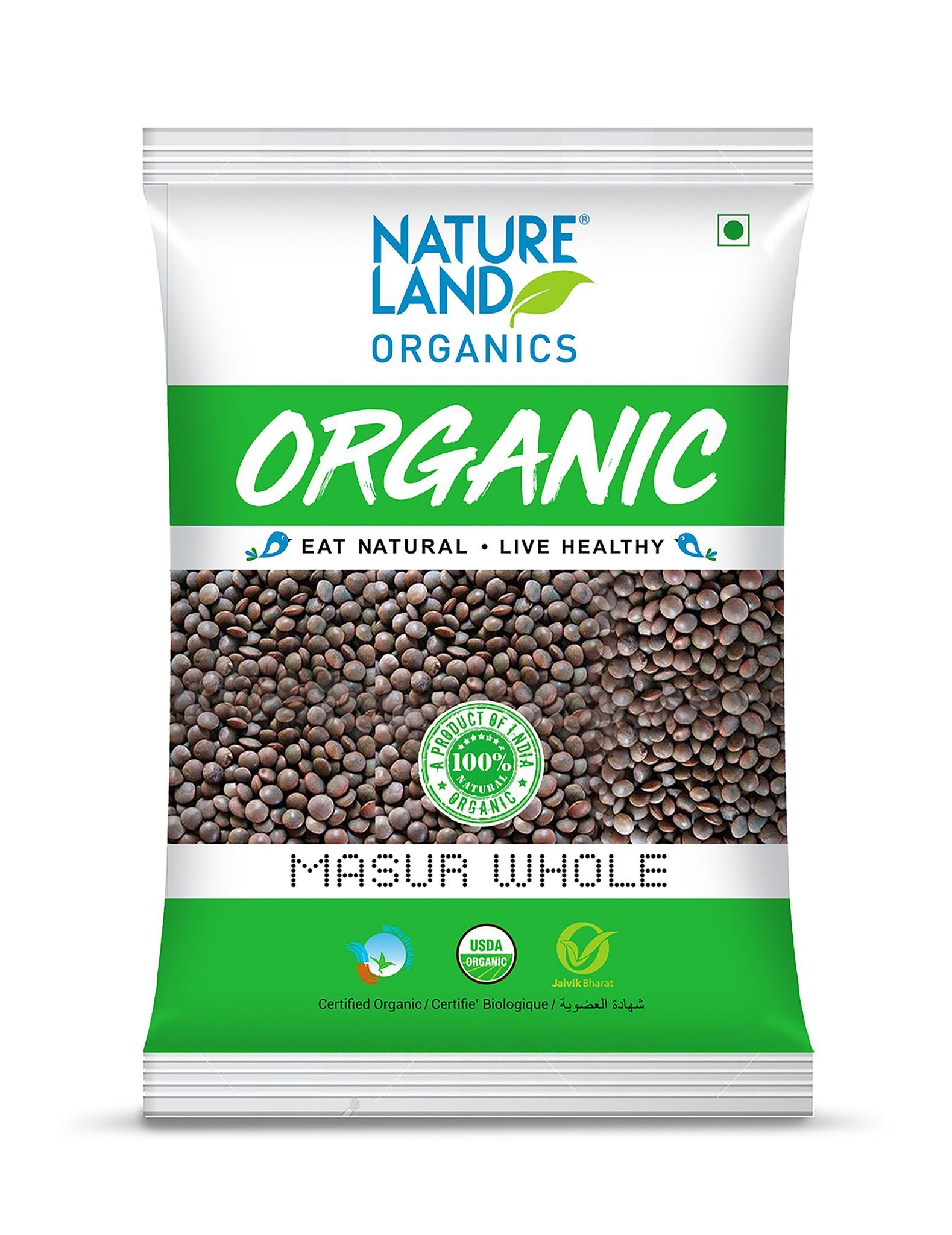 Natureland Organics Masur Whole 1 kg